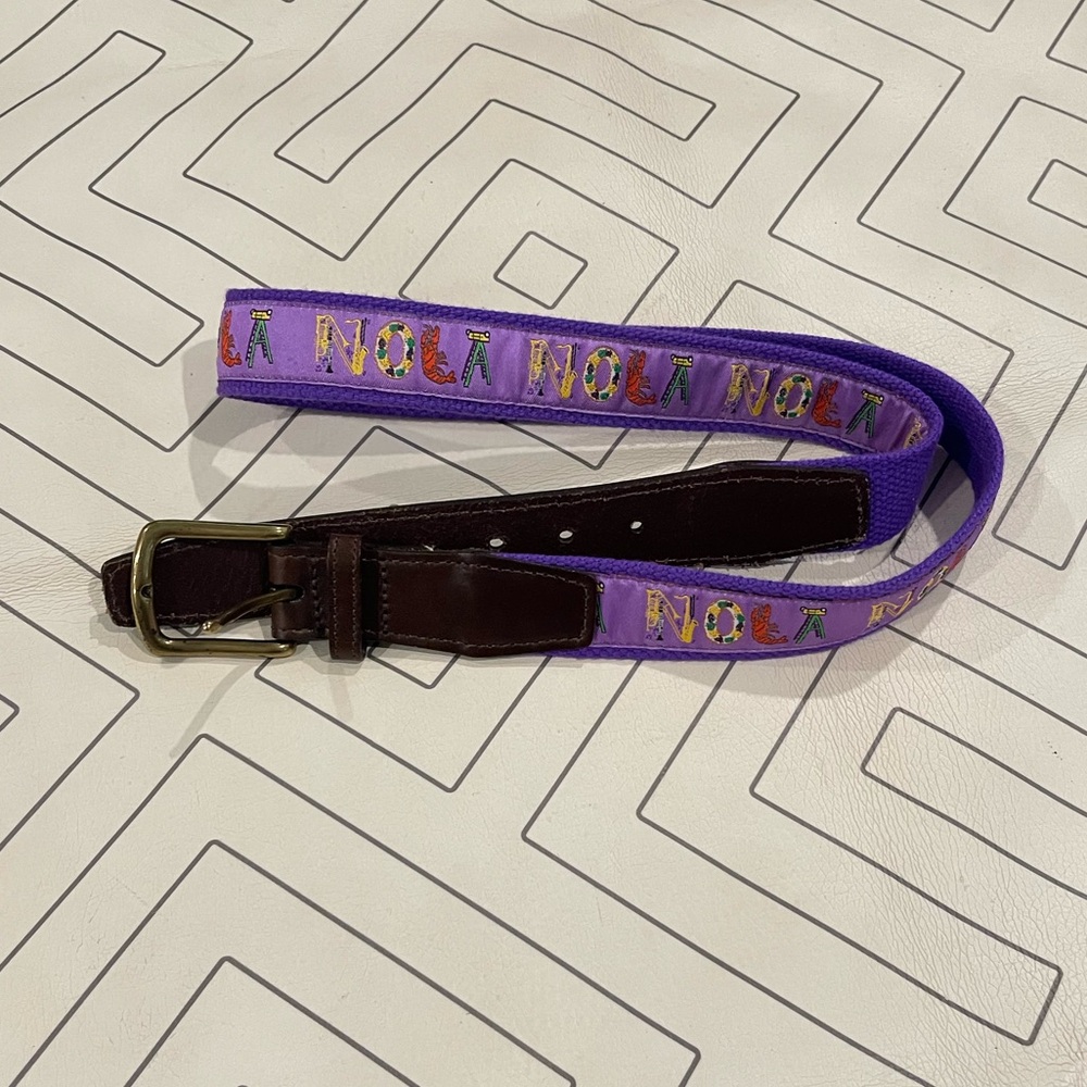 Pelican Coast Purple Canvas NOLA Ribbon Belt